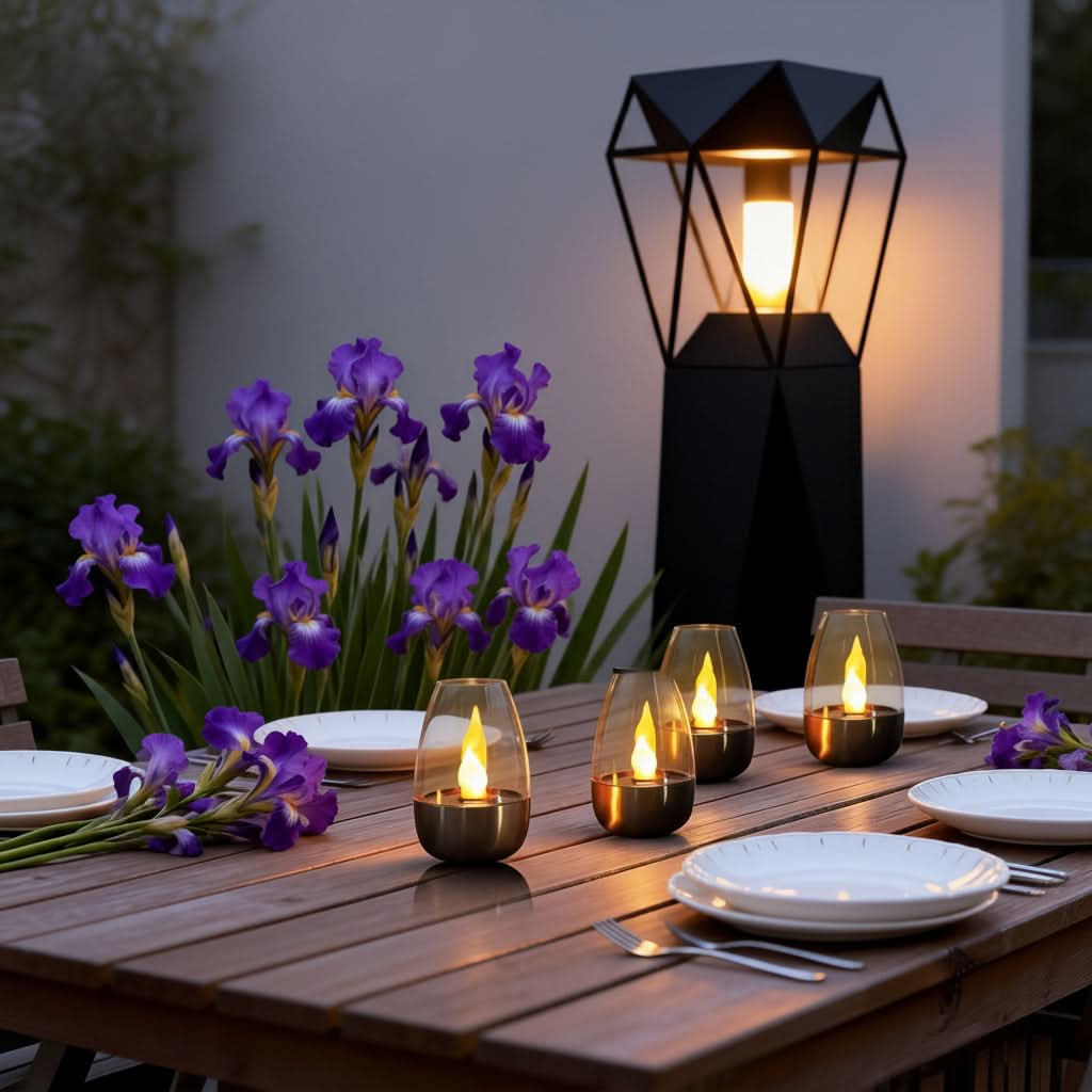 LumiGlow – Solar-Powered Stainless Steel Candle with Flickering Flame
