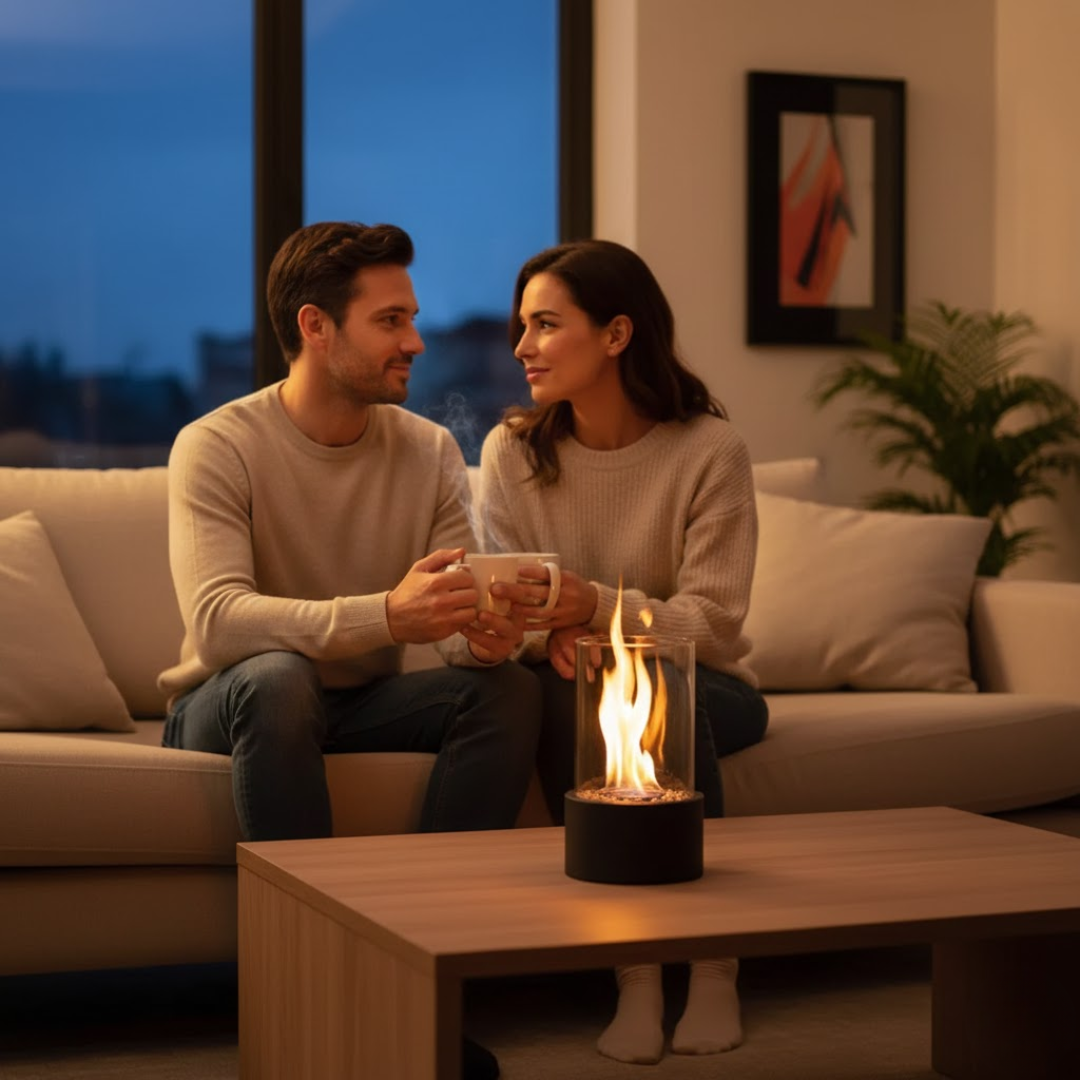 LuxeFlame – Portable Bioethanol Tabletop Fireplace