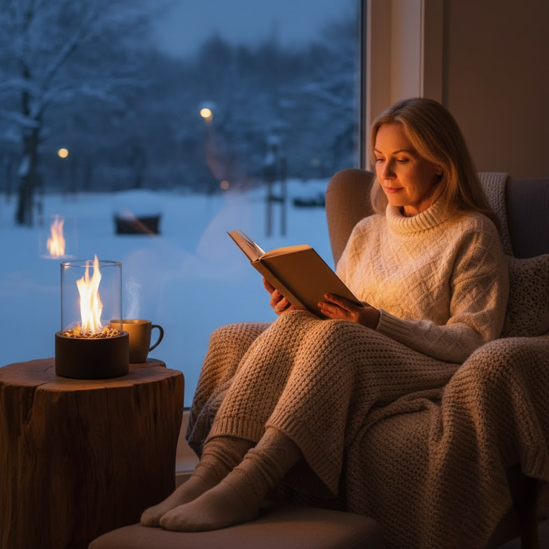 LuxeFlame – Portable Bioethanol Tabletop Fireplace