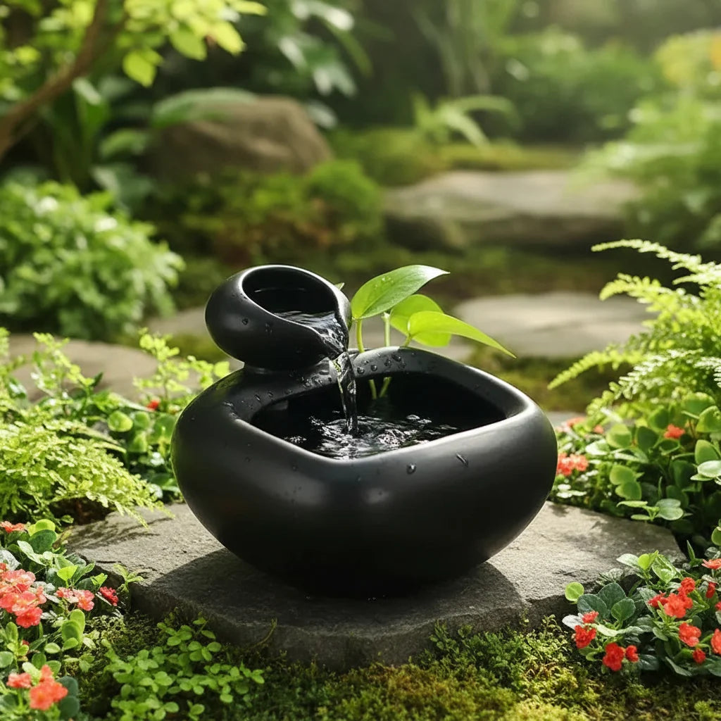 Tranquil Flow – Elegant Ceramic Indoor Fountain