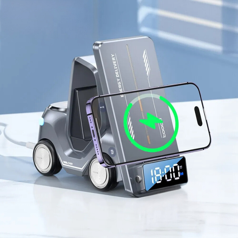 All-in-One Smart Charging Station with Clock & Ambient Light