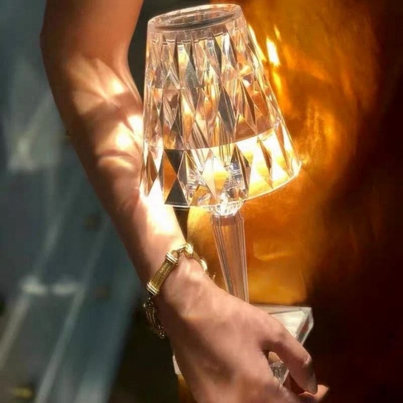 Elegant Acrylic Table Lamp with Crystal Design