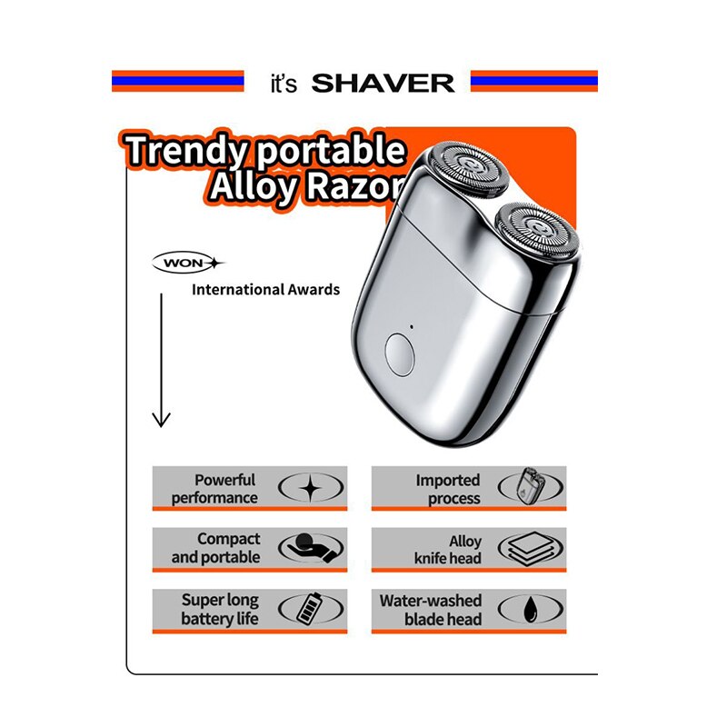 Compact Magnetic Rechargeable Men's Shaving Device