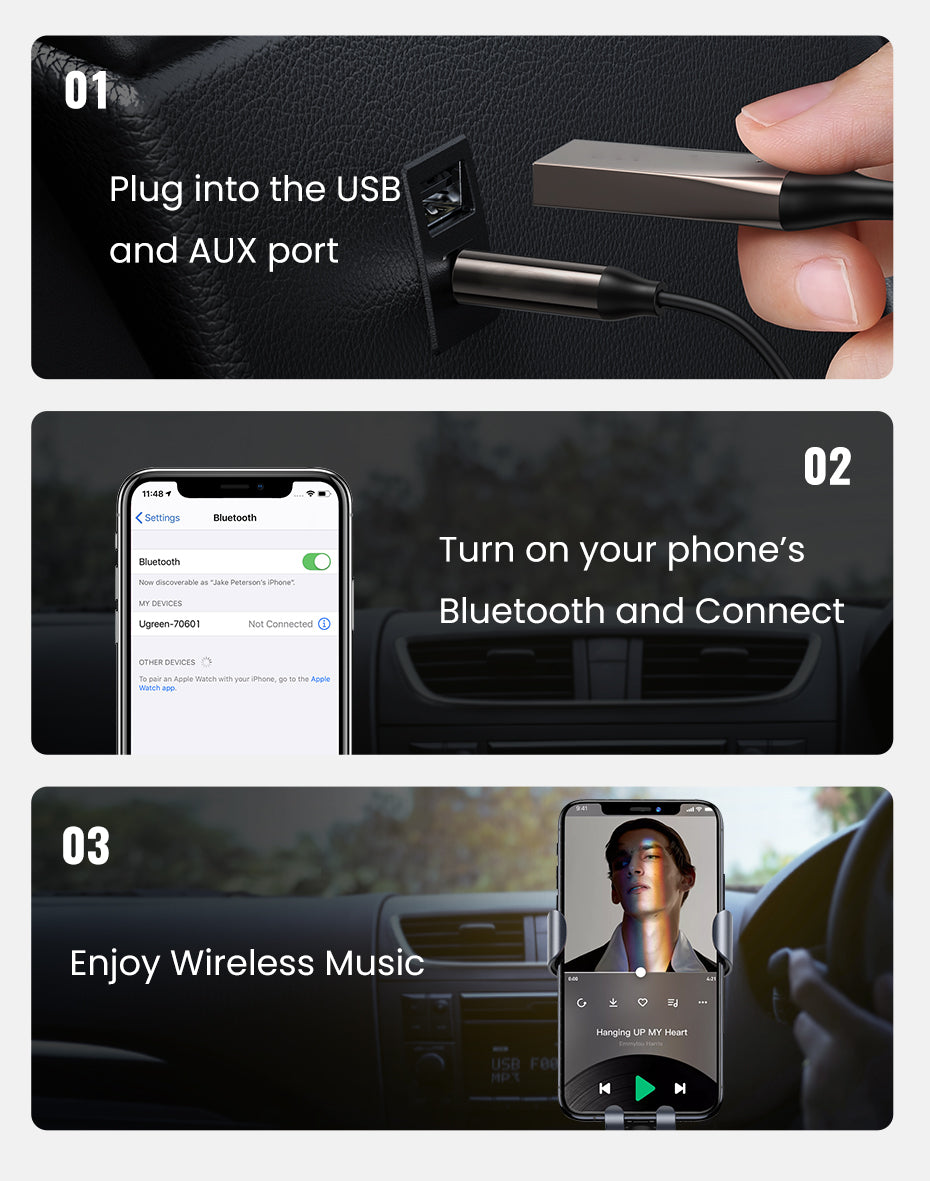 Wireless Music Streaming Adapter for Car Audio