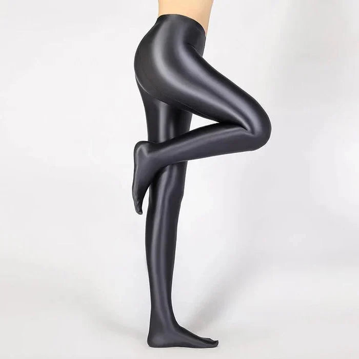 Elegant High-Waisted Glossy Leggings for Every Occasion