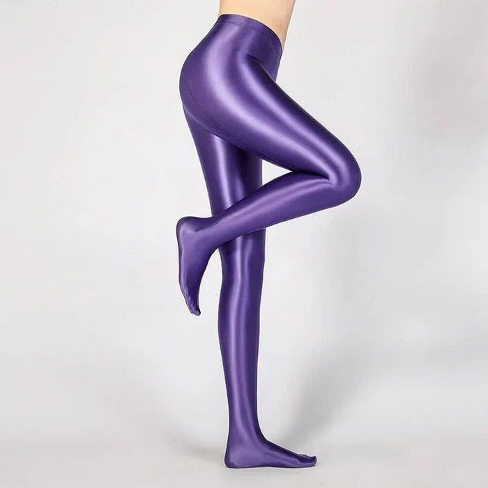 Elegant High-Waisted Glossy Leggings for Every Occasion
