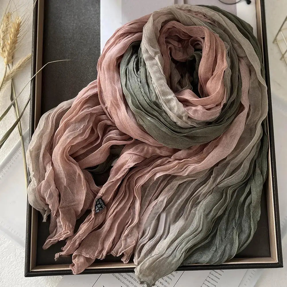 Chic Gradient Cotton Wrap for Winter Elegance