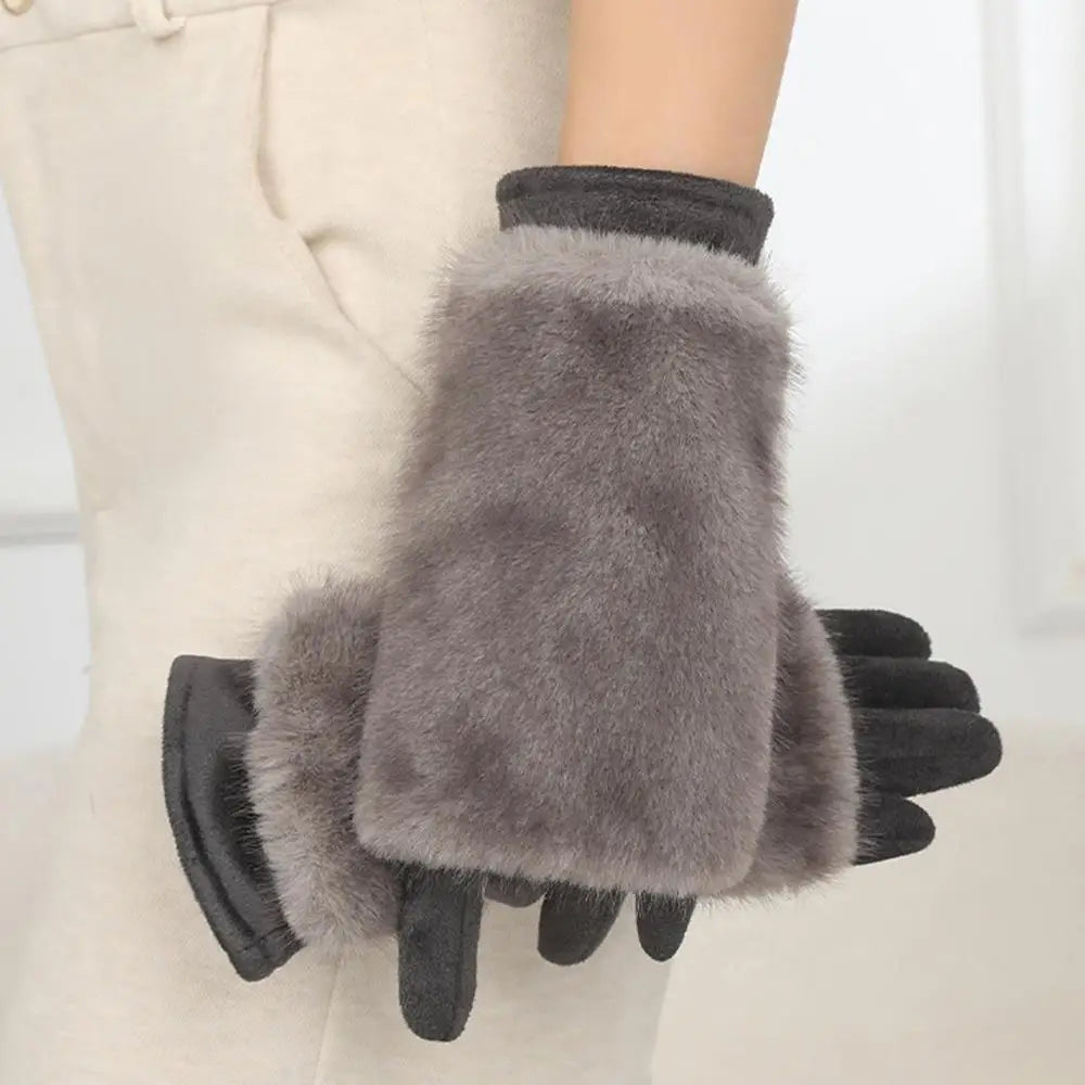 Chic Suede Winter Gloves with Touchscreen Capability