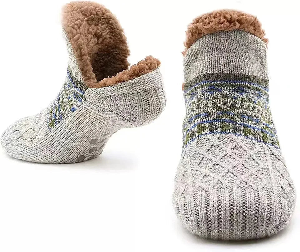 Cozy Winter Socks with Festive Snow Design
