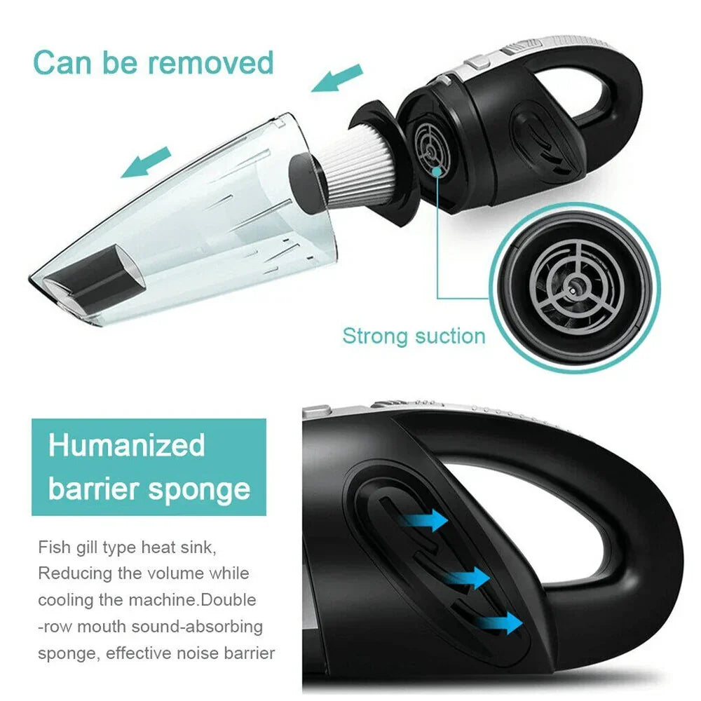 Compact Cordless Vacuum Cleaner with USB Charging (120W, 4000PA)