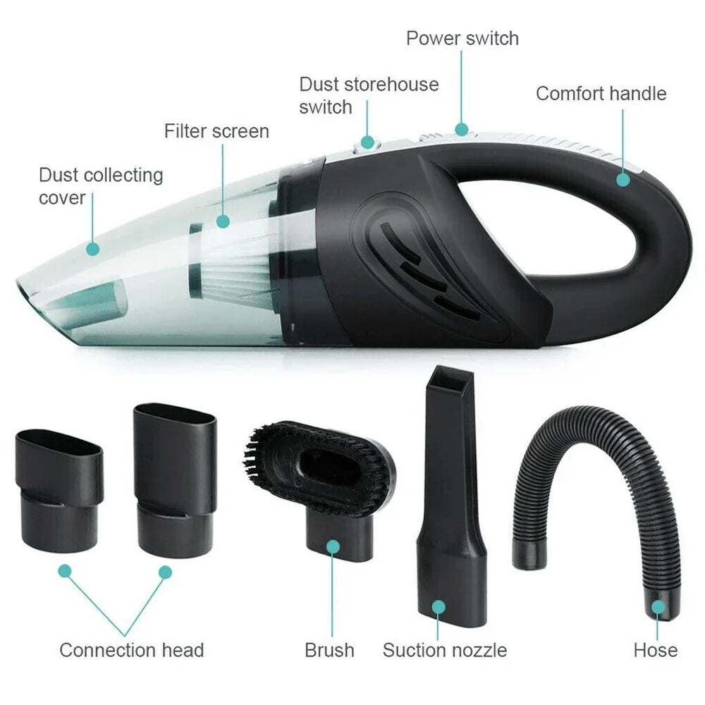 Compact Cordless Vacuum Cleaner with USB Charging (120W, 4000PA)