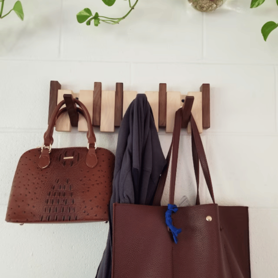 Artisan Crafted Wooden Coat Organizer