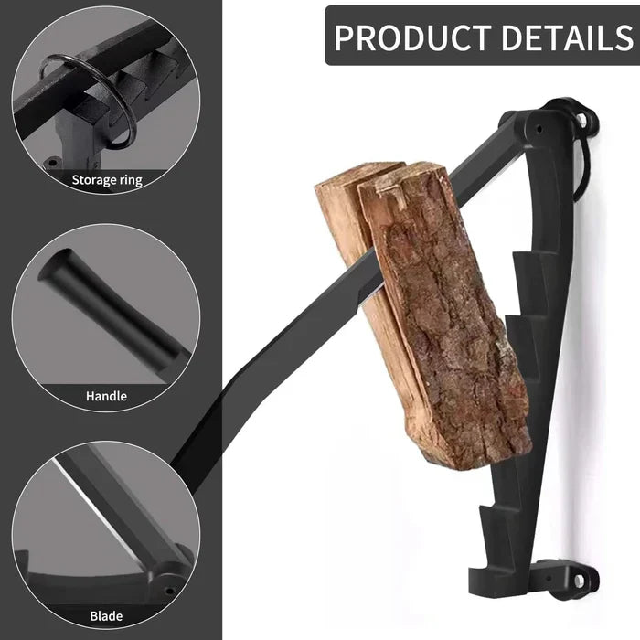 Wall-Mounted Firewood Splitting Tool – Portable & Efficient
