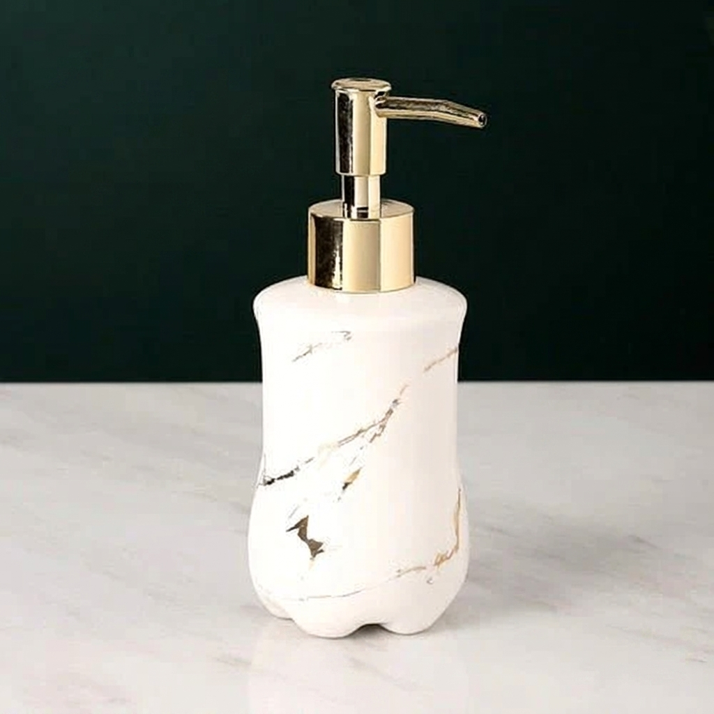 Elegant Marble Finish Liquid Soap Dispenser for Home