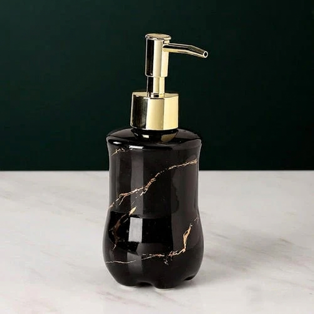 Elegant Marble Finish Liquid Soap Dispenser for Home