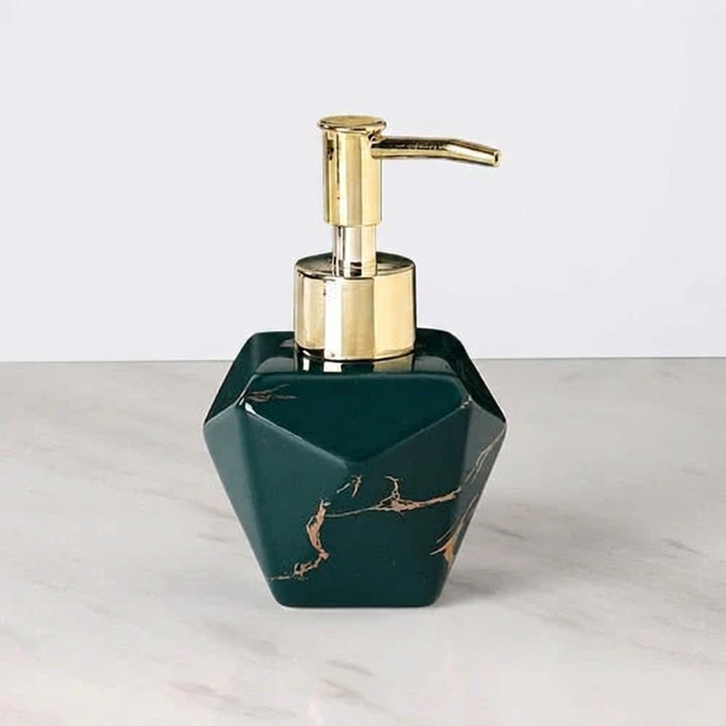 Elegant Marble Finish Liquid Soap Dispenser for Home