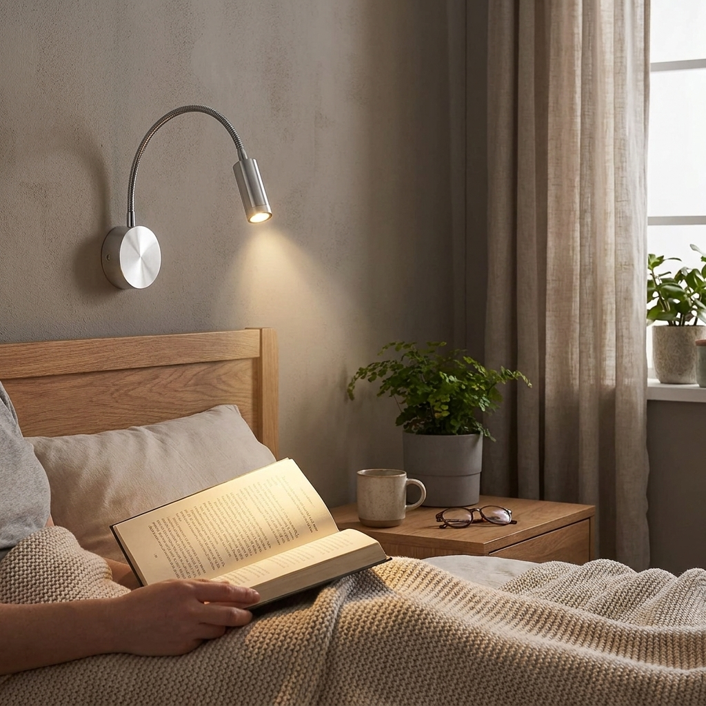 Flexible Wall-Mounted LED Reading Light with Adjustable Arm