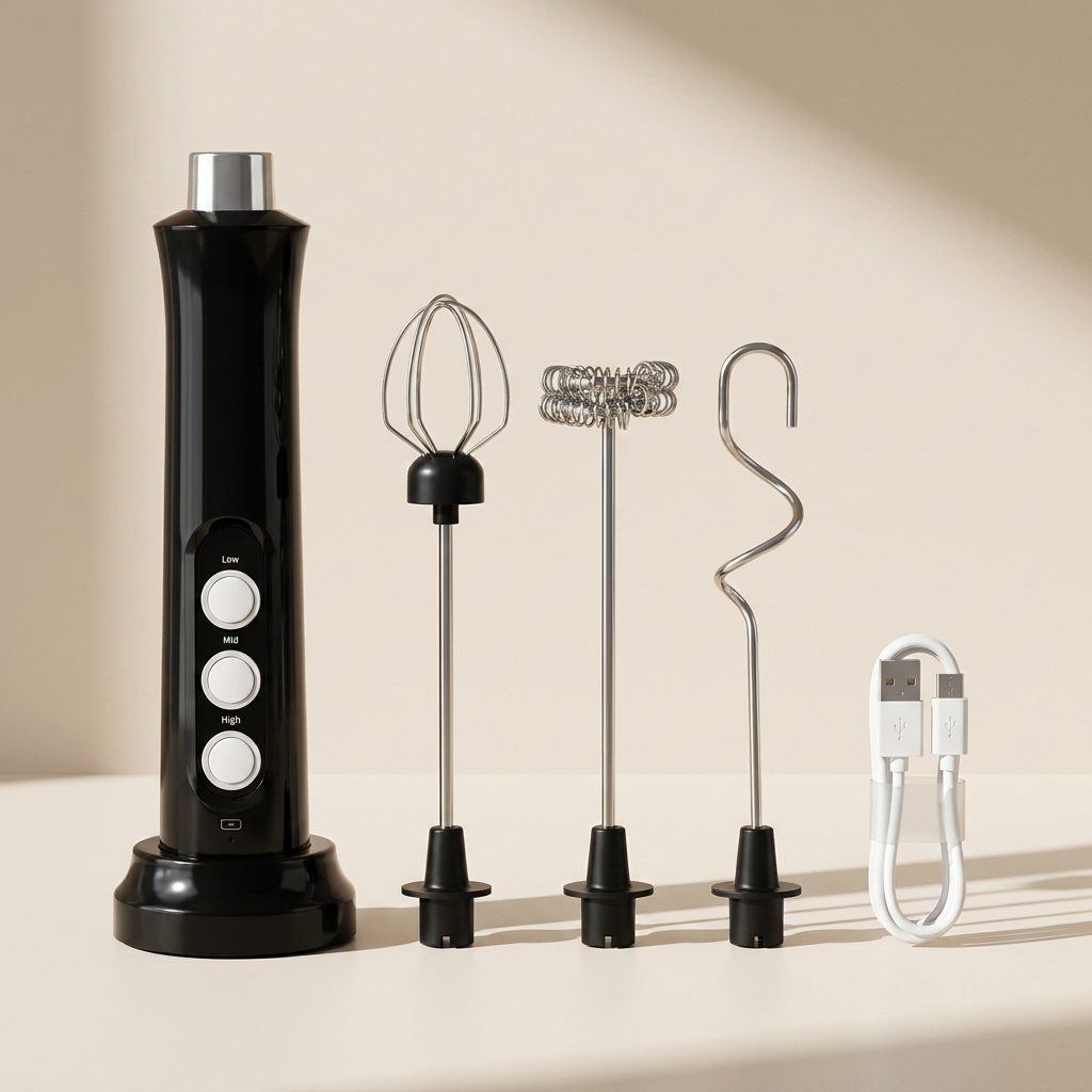 Versatile Electric Milk Whisk with Rechargeable Battery