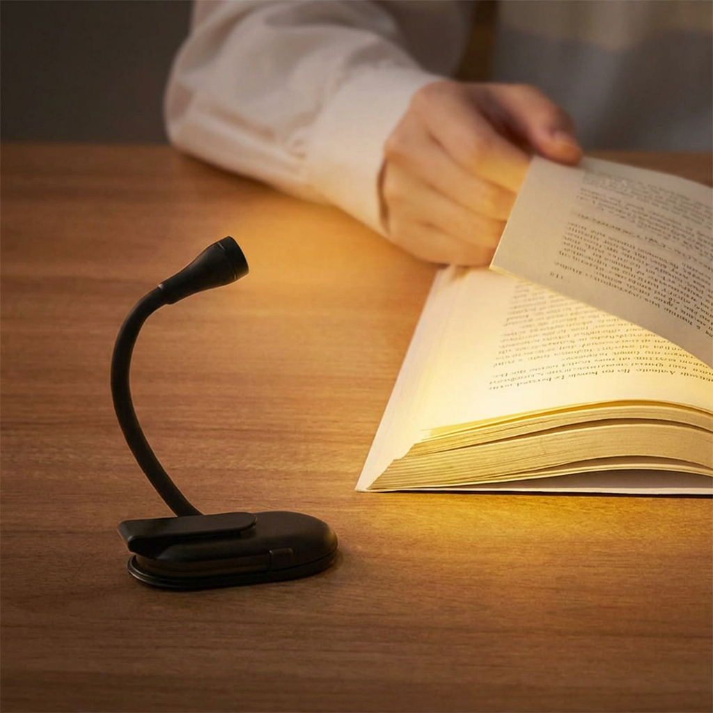 Portable LED Clip-On Reading Light with Flexible Arm