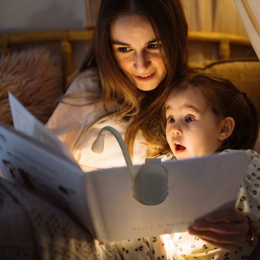 Portable LED Clip-On Reading Light with Flexible Arm