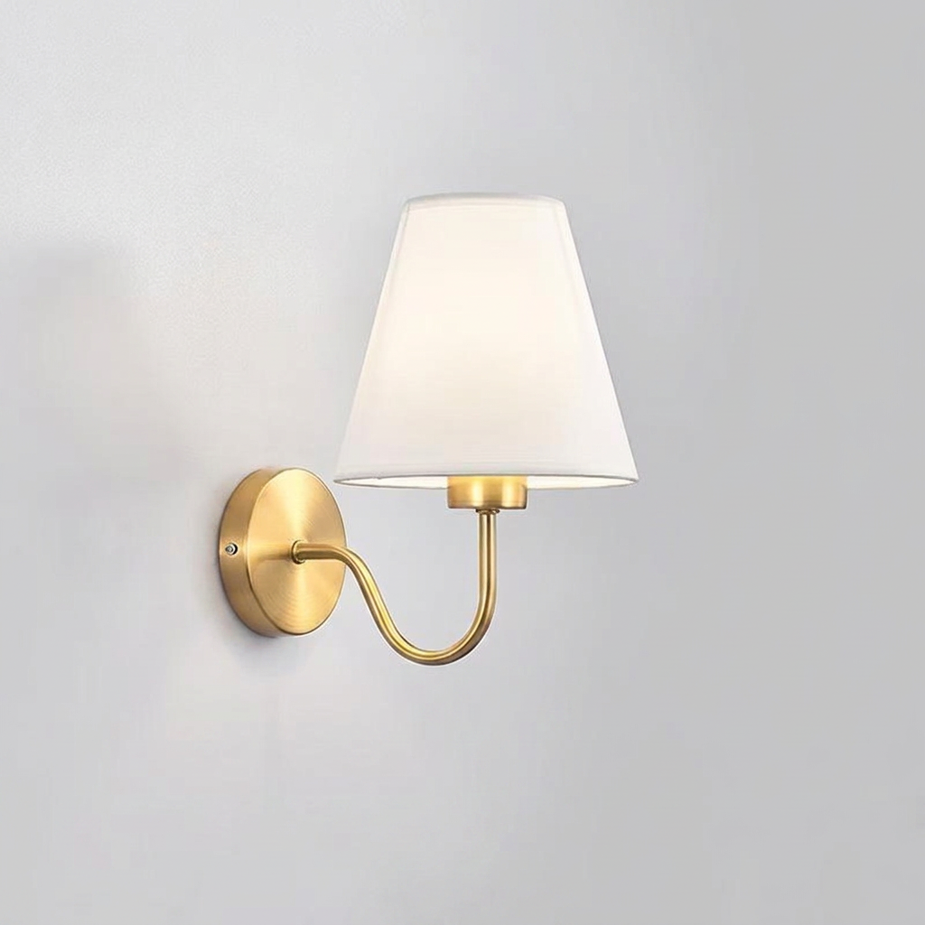 Stylish Hardwired Fabric Wall Light with Iron Accent