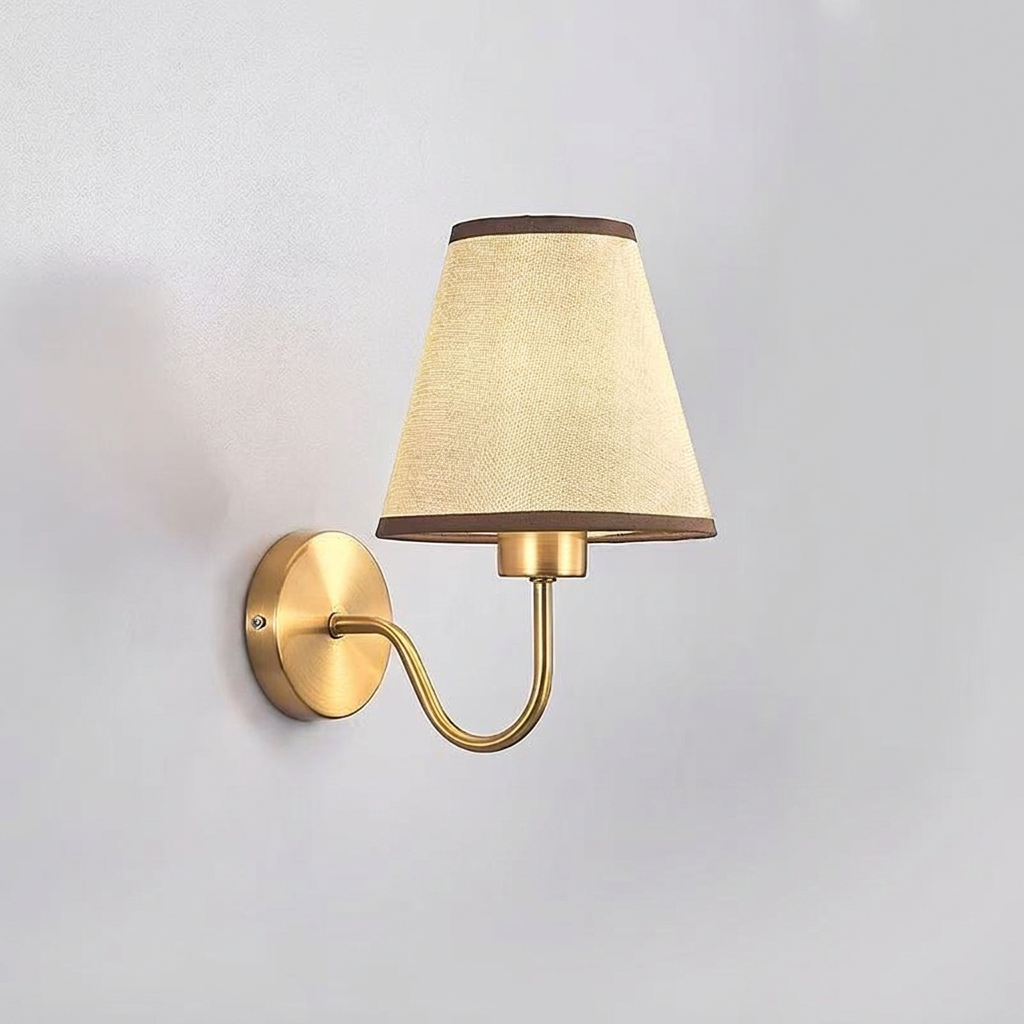 Stylish Hardwired Fabric Wall Light with Iron Accent