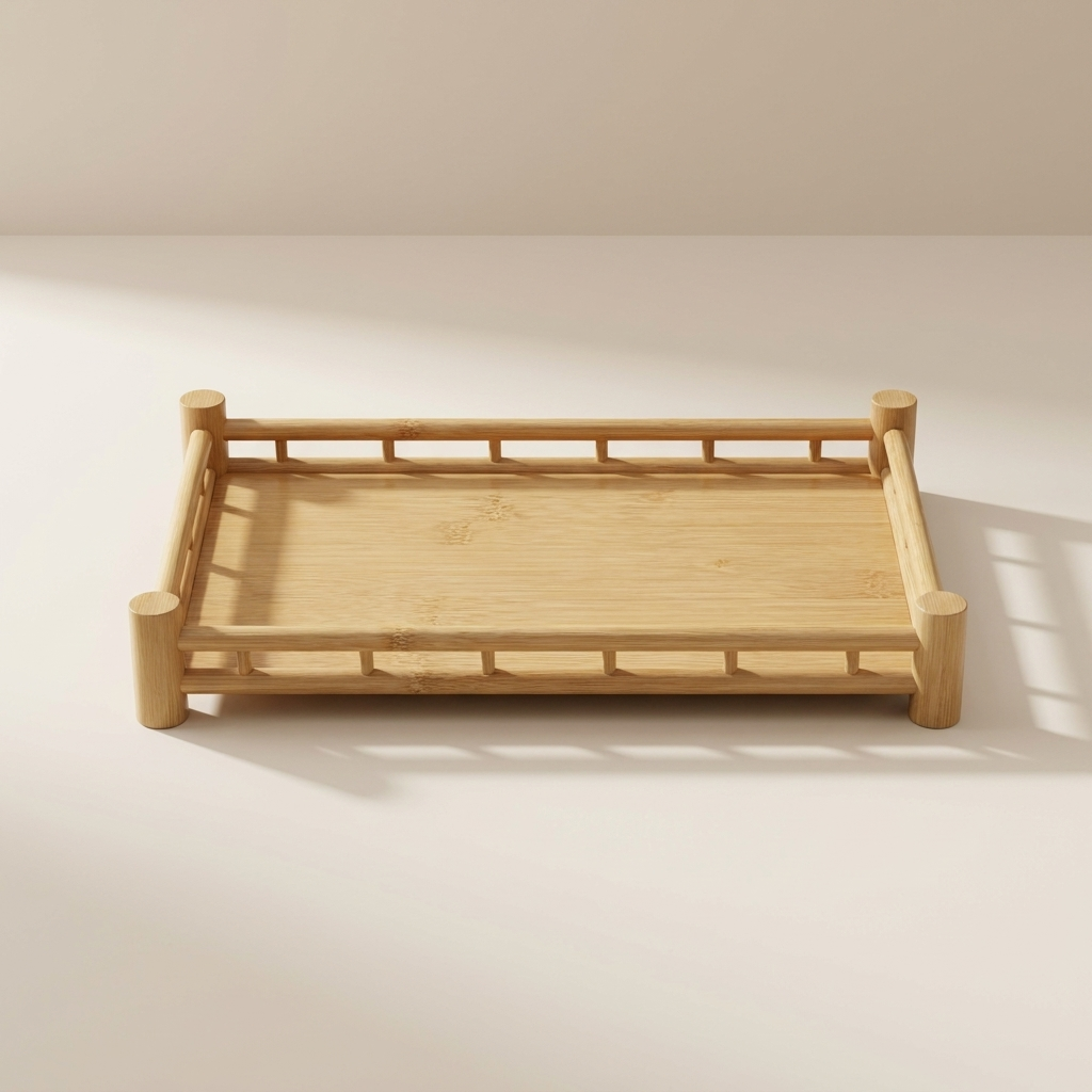 Elegant Bamboo Serving Tray for Tea and Snacks