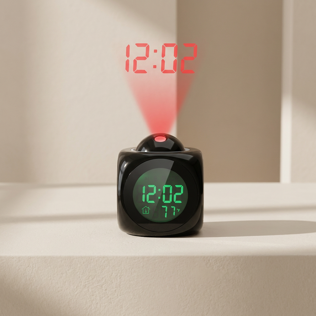 Smart Projection Alarm Clock with LED Temperature Display