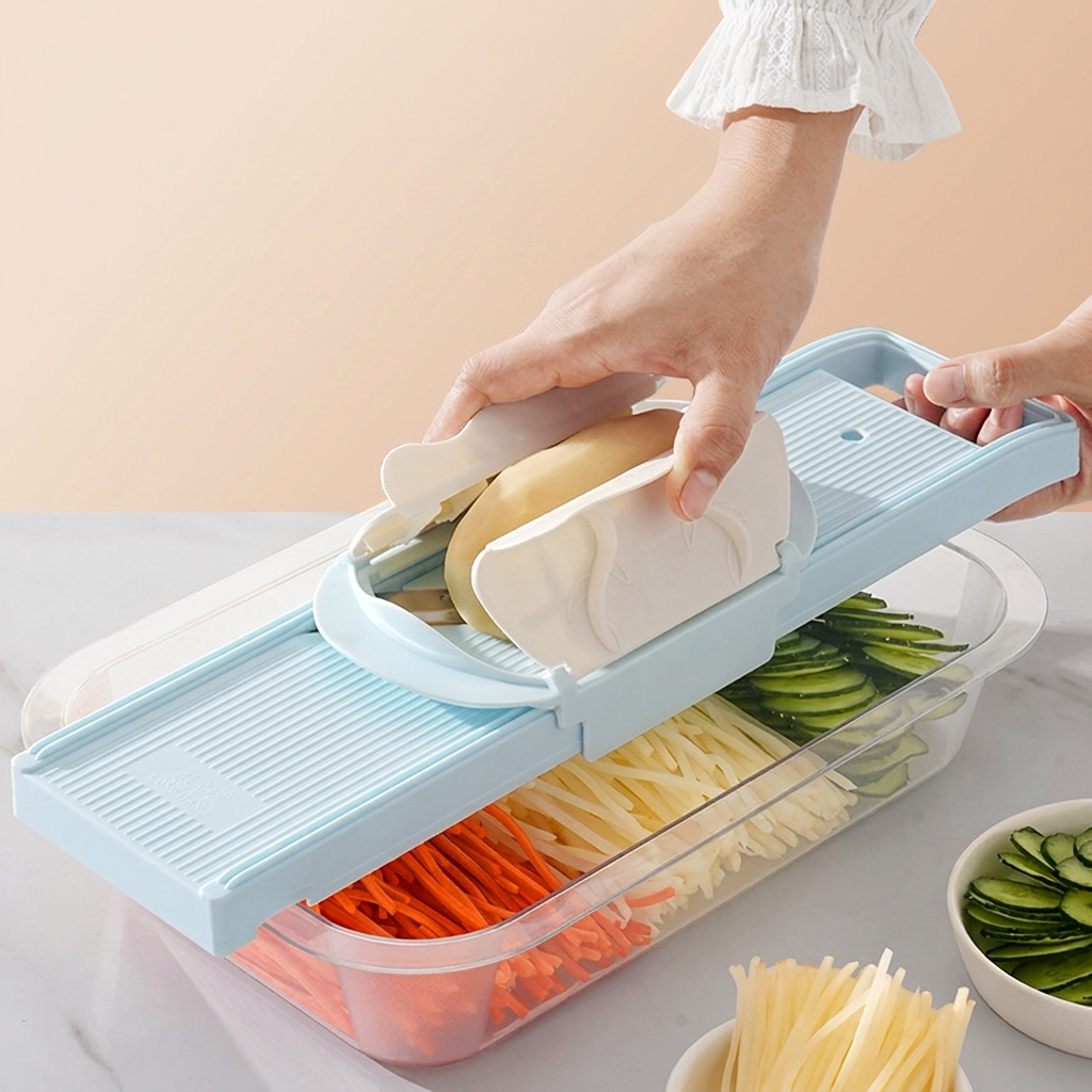 Precision Vegetable Cutter with Safety Hand Guard