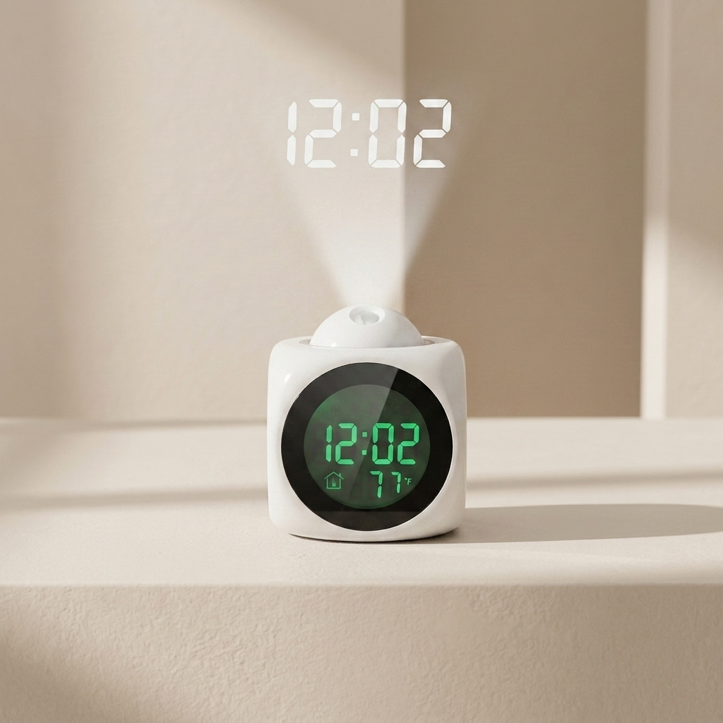 Smart Projection Alarm Clock with LED Temperature Display