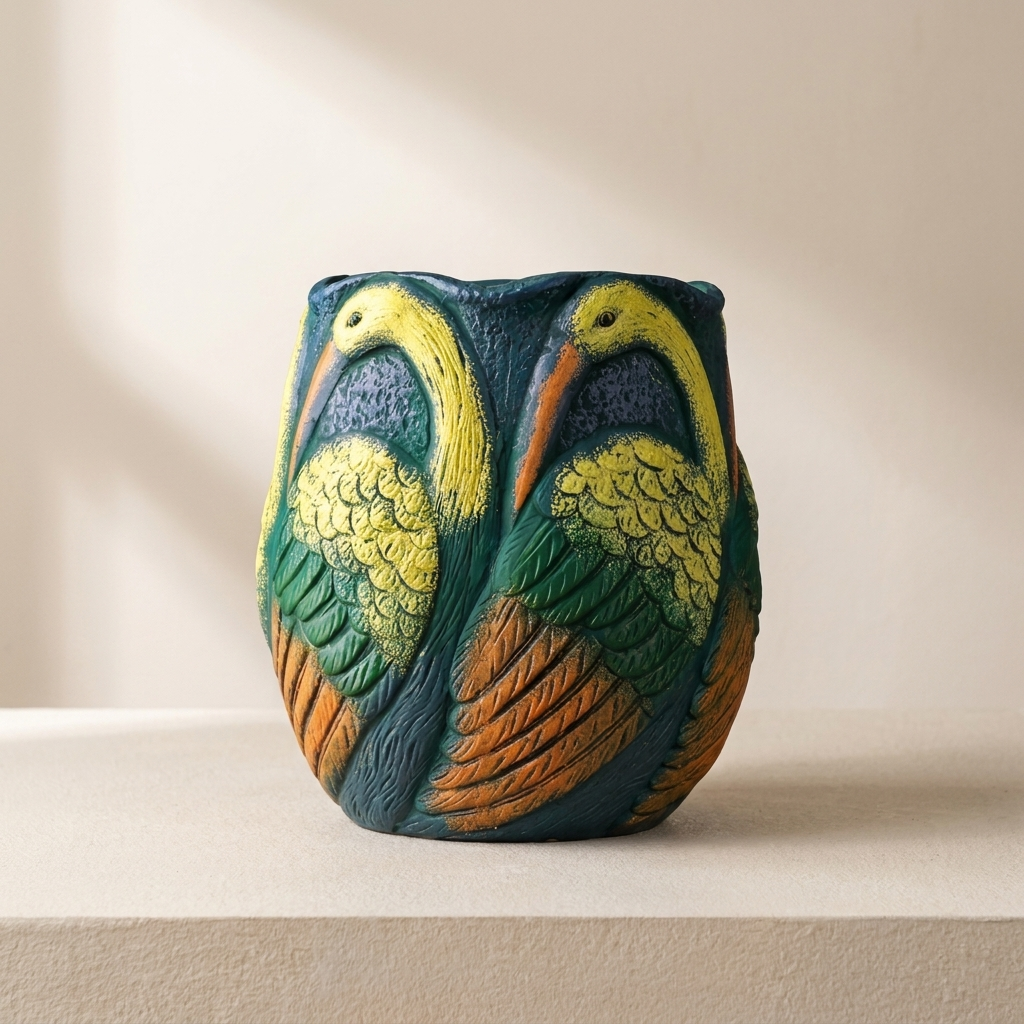 Charming Hand-Painted Plant Holder for Any Space
