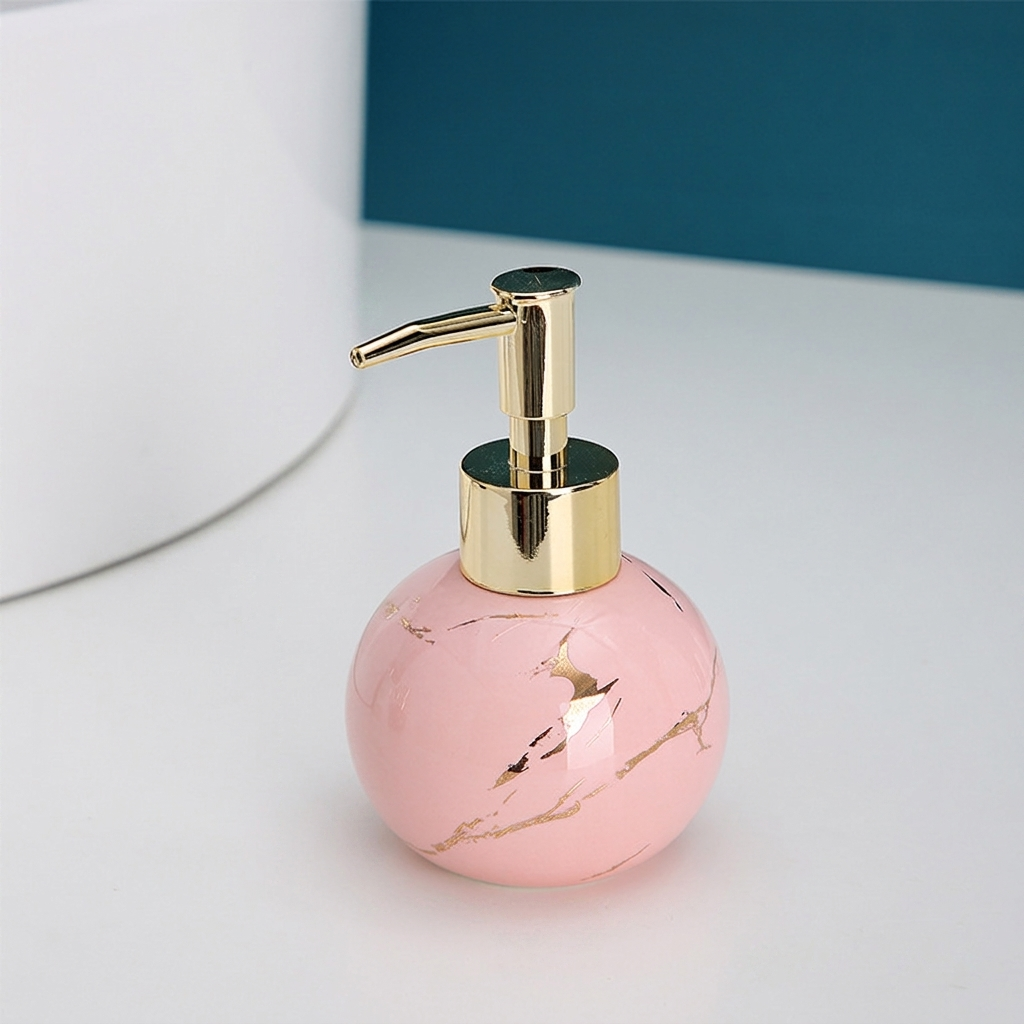 Elegant Marble Finish Liquid Soap Dispenser for Home