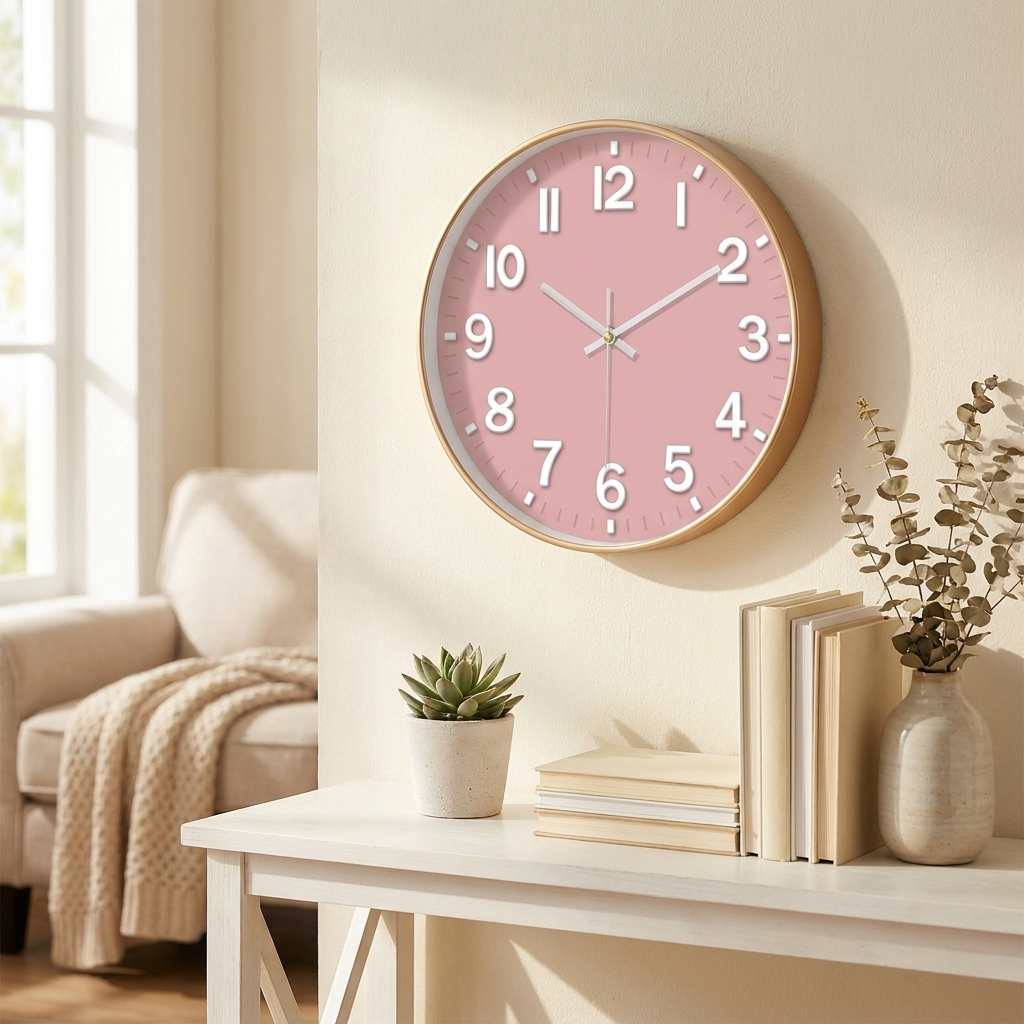 Classic Circular Wall Clock with Bold 3D Numbers