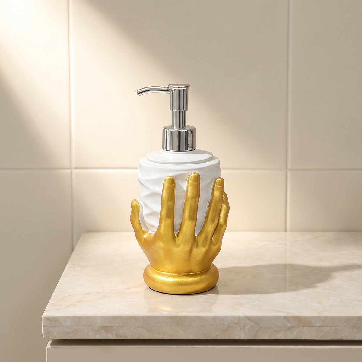 Artisan Hand Design Liquid Soap Dispenser in Luxe Gold