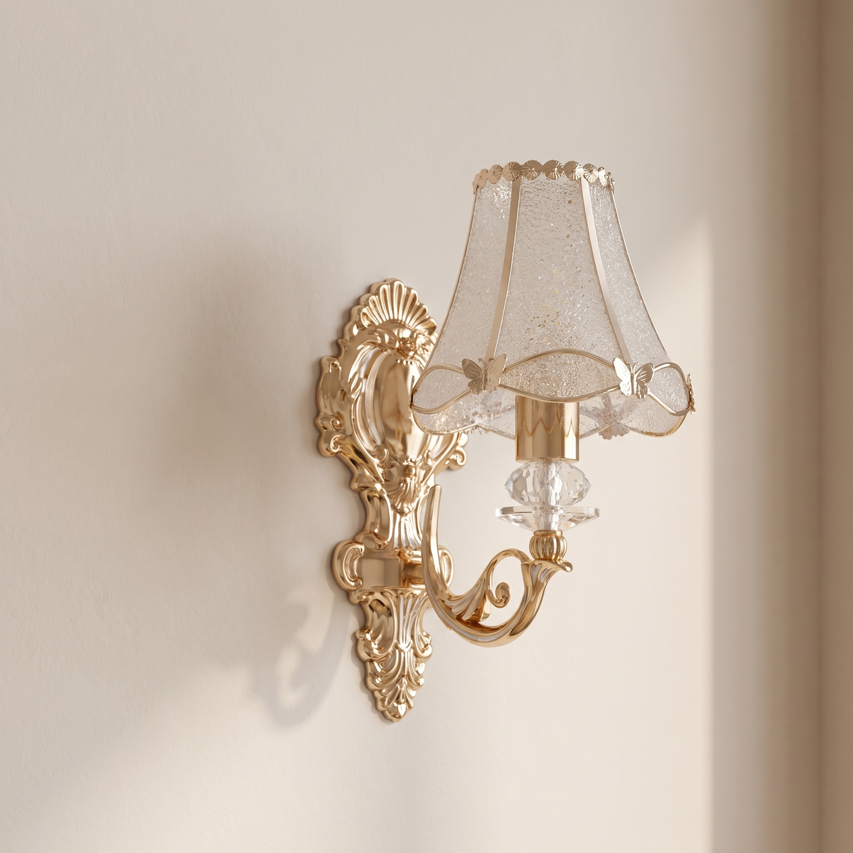 Elegant Gold-Finished Wall Light for Cozy Ambience