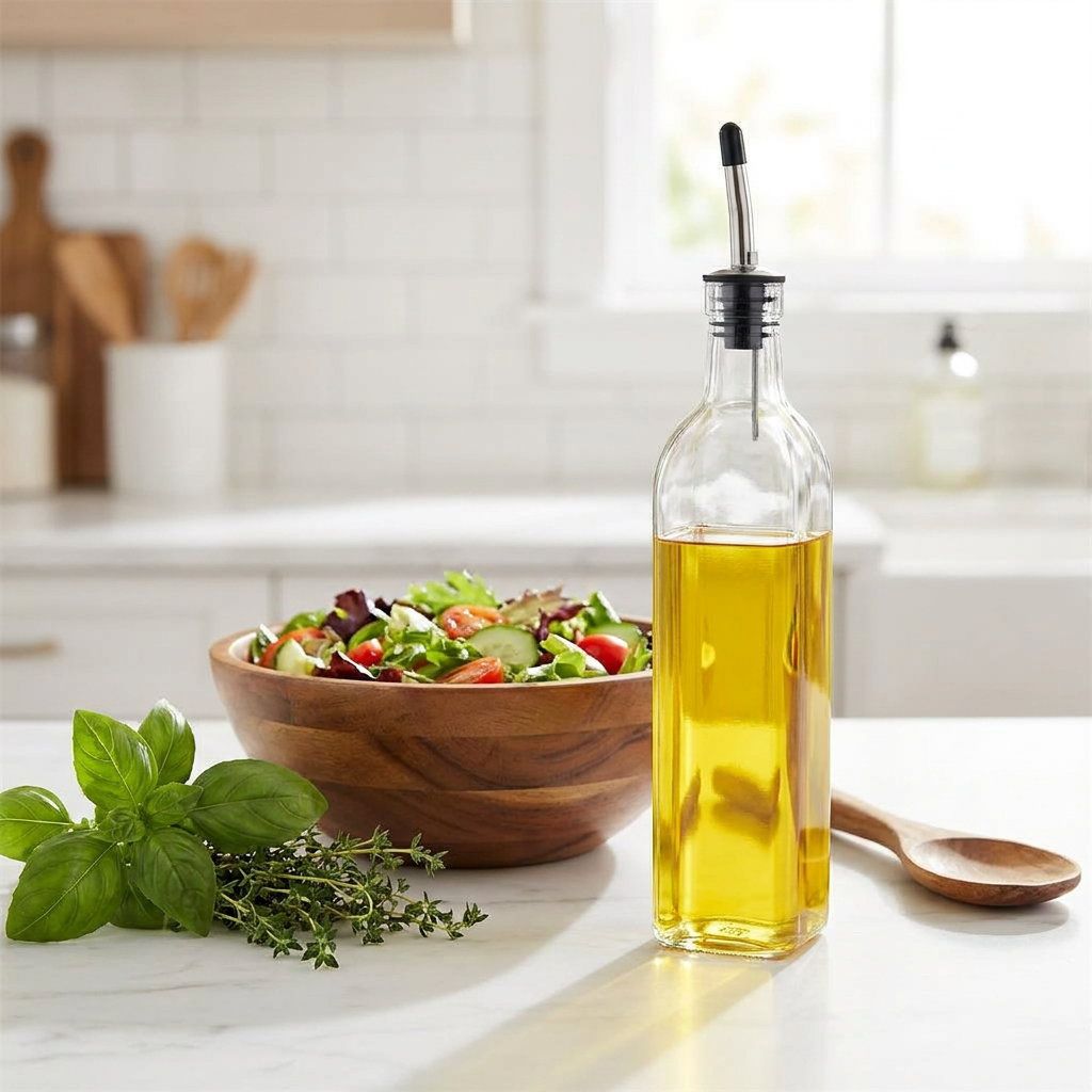 SmartPour 500ml Glass Oil Dispenser with Controlled Spout