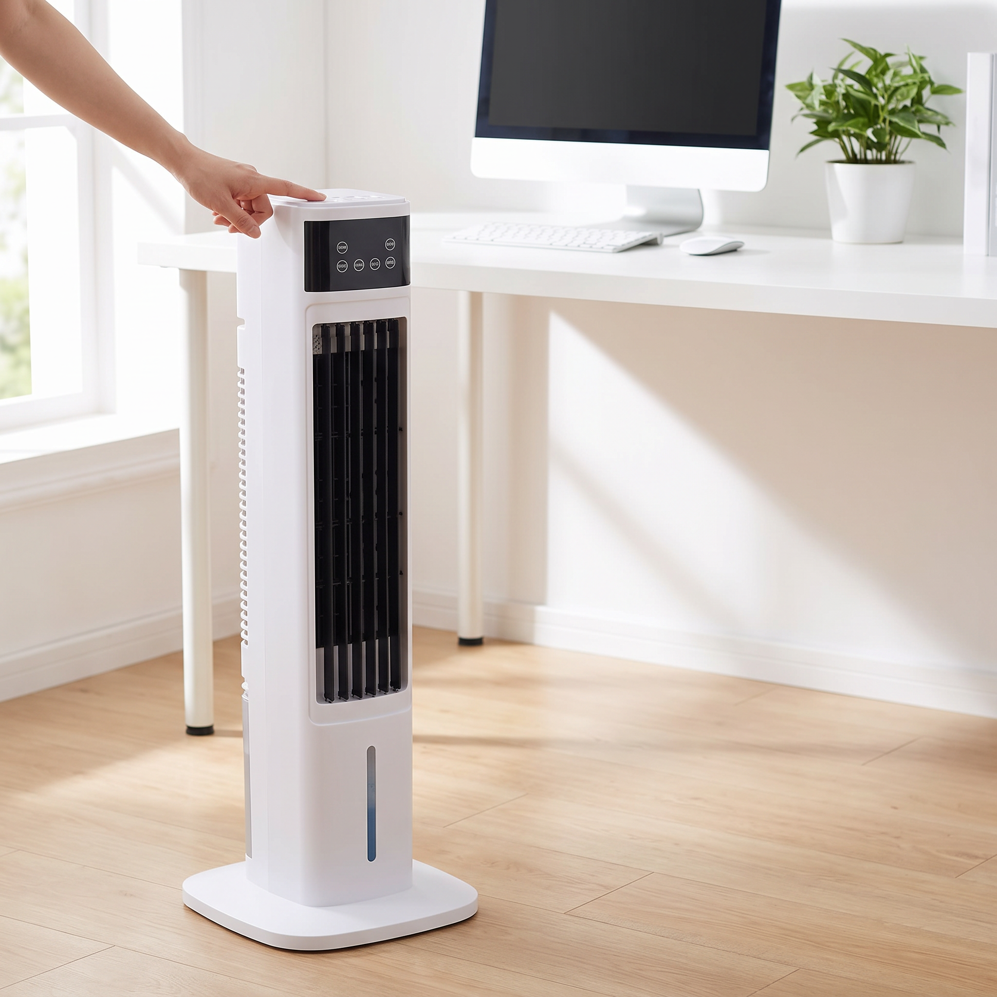 BreezeMate 3-in-1 Portable Evaporative Cooler – Whisper-Quiet Fan with 24-Hour Timer, 220V AC for Home & Office