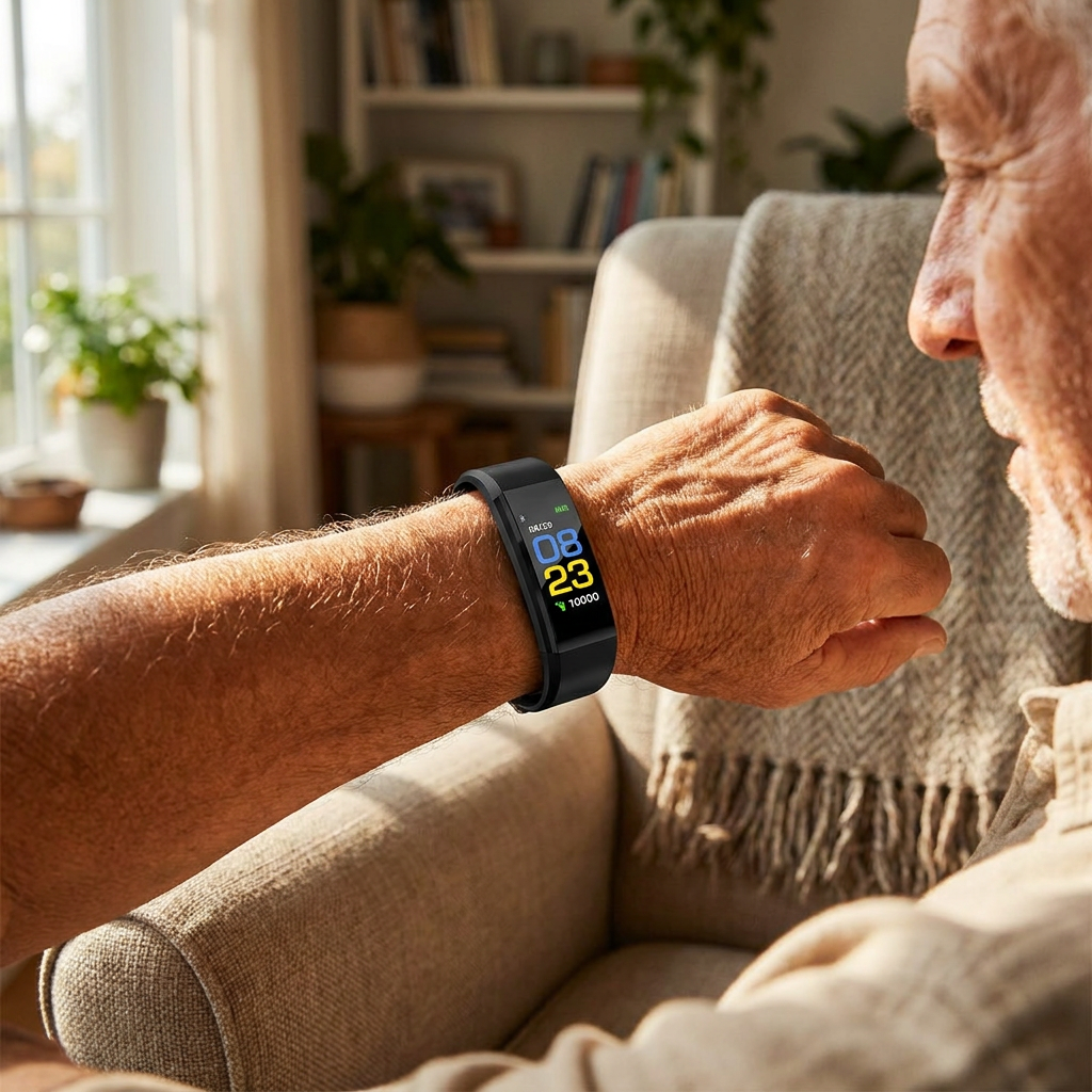 Elderly Guardian Smartwatch with GPS & Health Monitoring