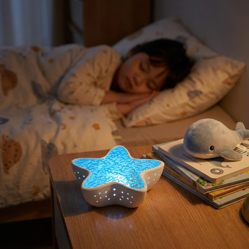 AquaDream Wave Night Light Projector – 7-Color Rotating Lamp