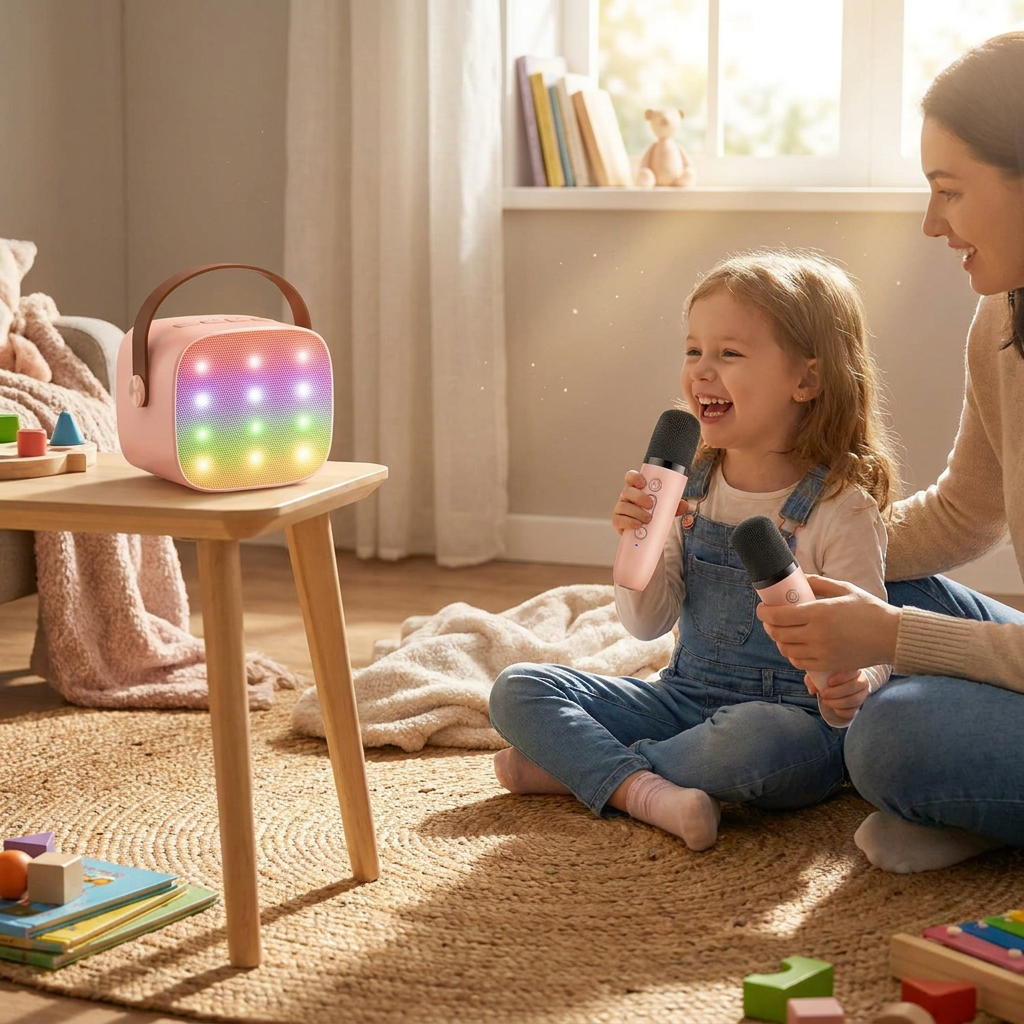 VocalWave Portable Karaoke Speaker with Dual Wireless Mics