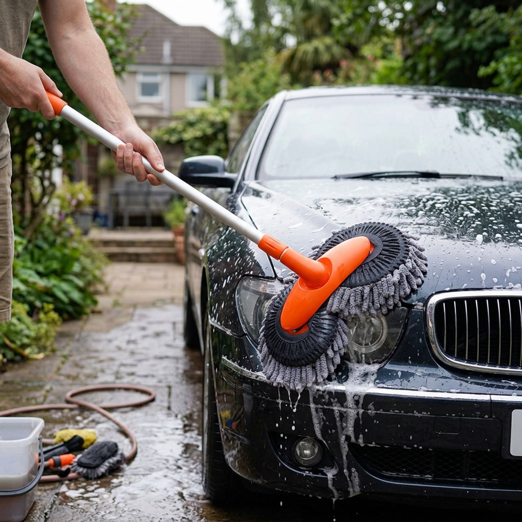 AutoClean Pro Brush – 360° Rotating Head with Extended Handle
