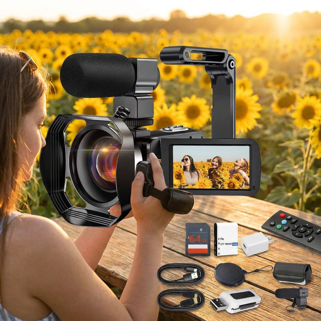 Ultra HD Content Creator Camera – 48MP, 18X Zoom & Stabilizer
