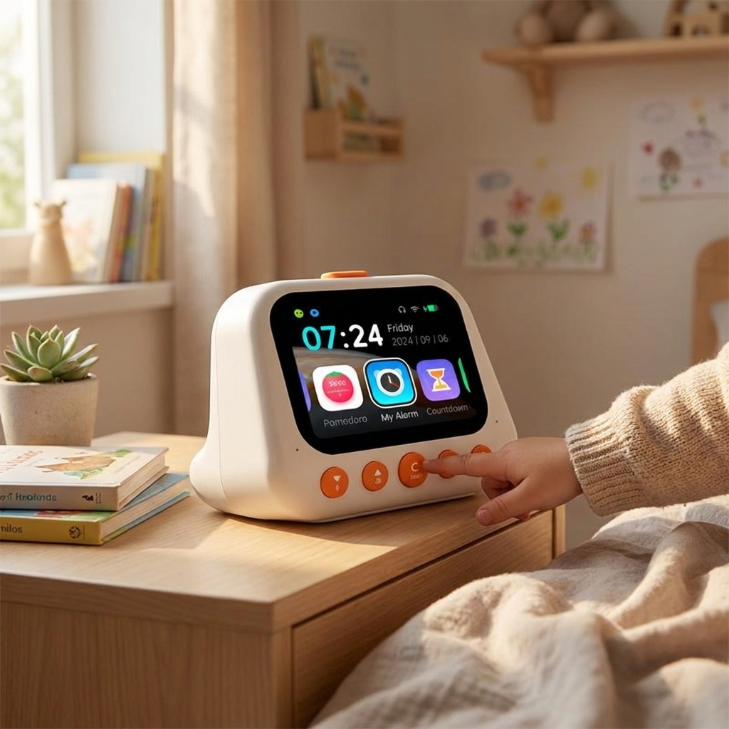 Aurora Voice-Activated Alarm Clock – 12 Soothing Sounds, 50 Alarms, Study Timer & Fun Quizzes