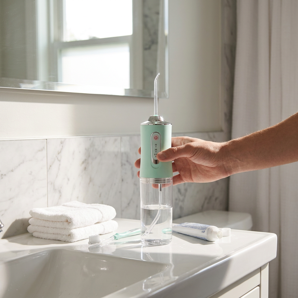 AquaPulse Cordless Water Irrigator – Rechargeable Flosser with 30-110 PSI Pressure Settings