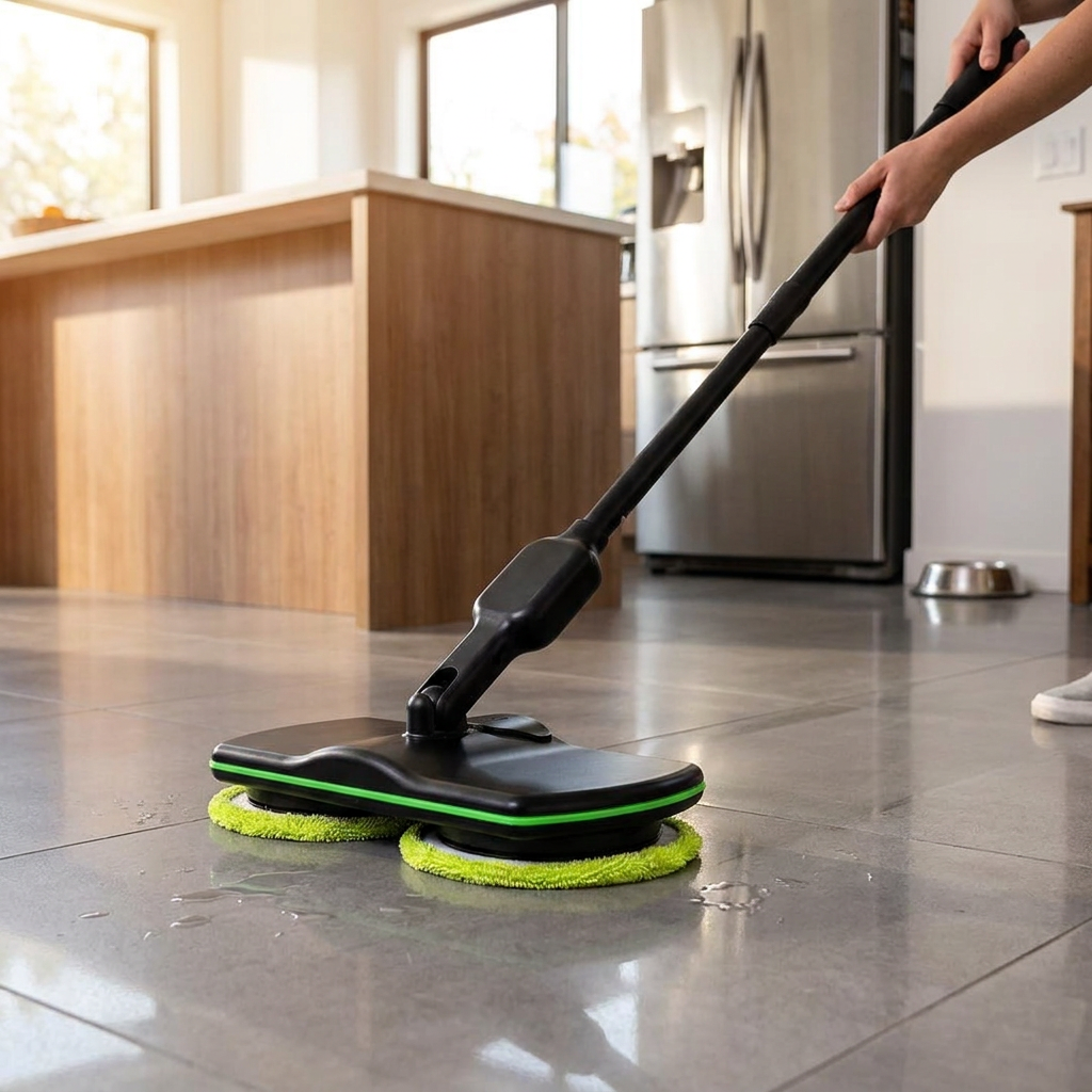 SwiftClean Cordless Electric Mop – Rechargeable Floor Scrubber with 180° Pivoting Head