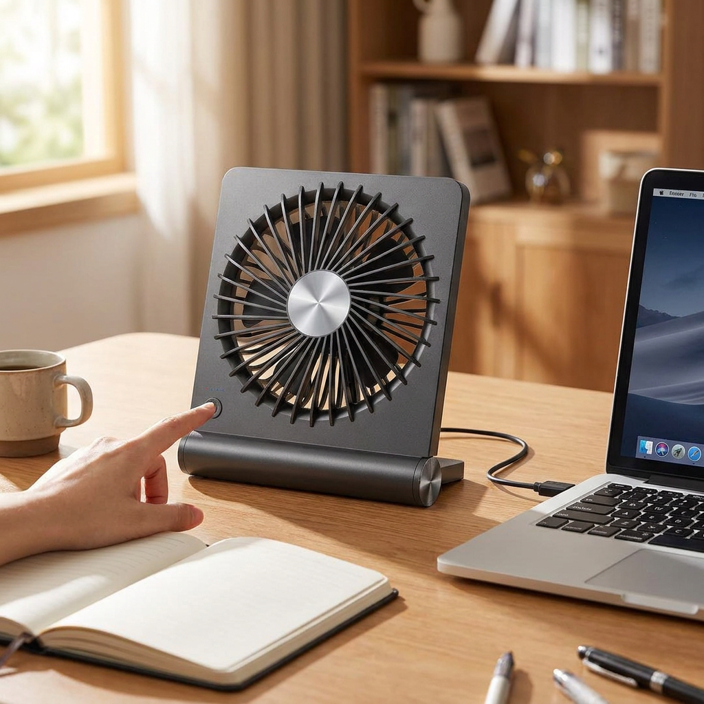 BreezeMaster USB Desk Fan – Compact 3-Speed Personal Cooler