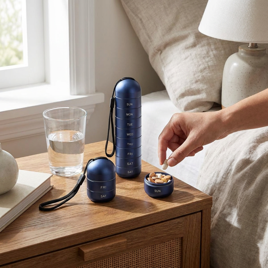 Travel-Friendly 7-Day Medication Organizer with Durable Design