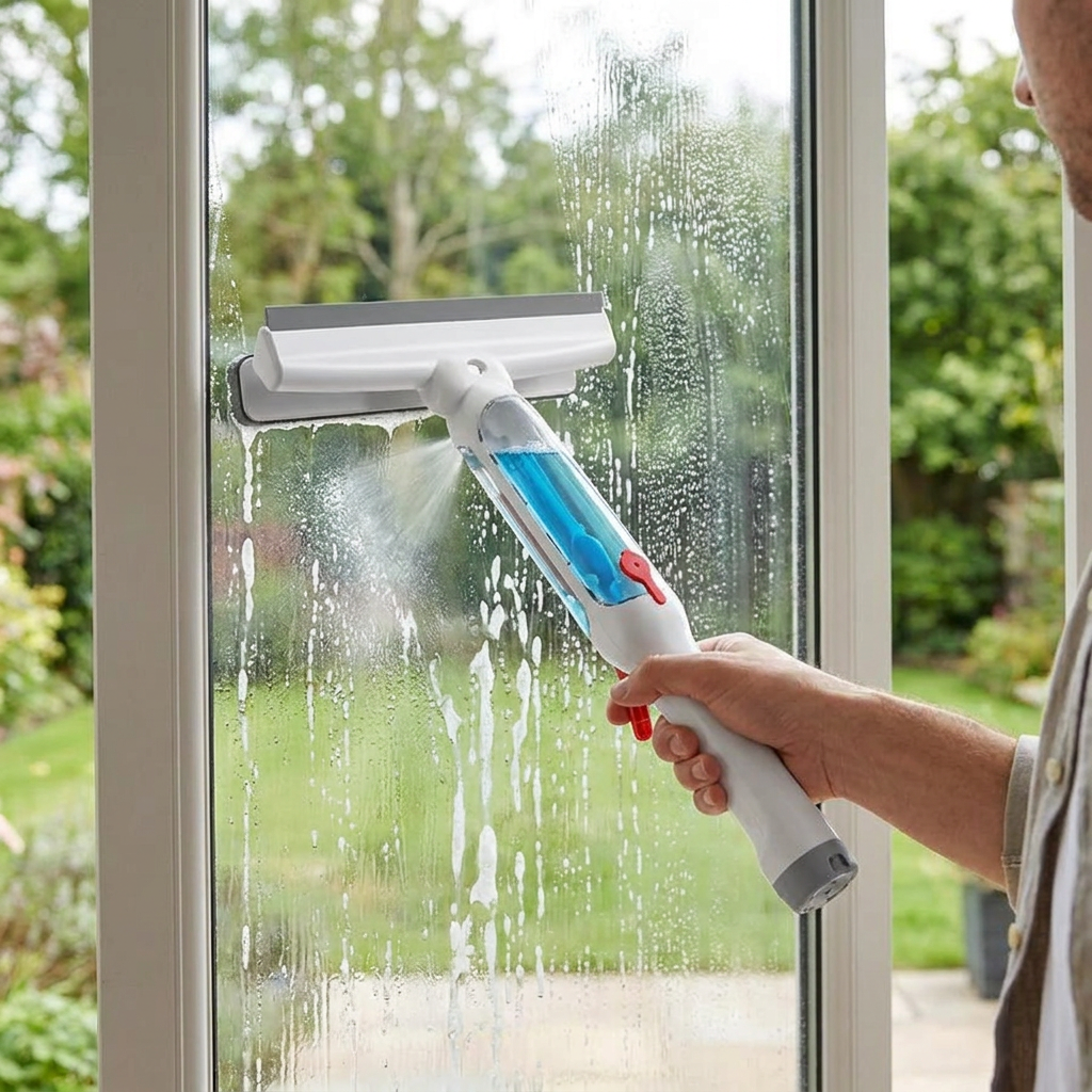 Extendable Glass Cleaner – 51" Telescoping Squeegee with Dual Head