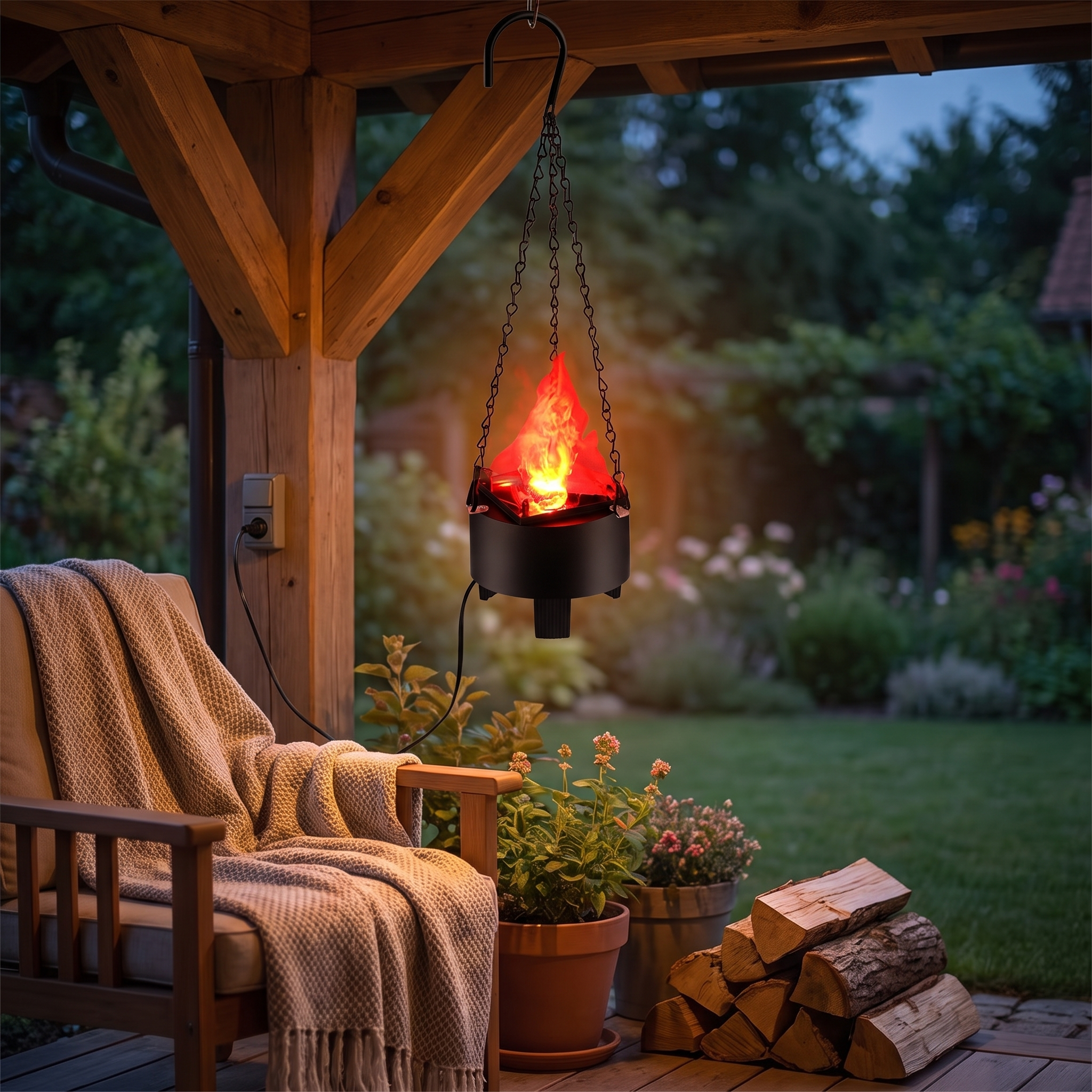 Radiant Ember Pendant Lamp - Mesmerizing Flame Illumination