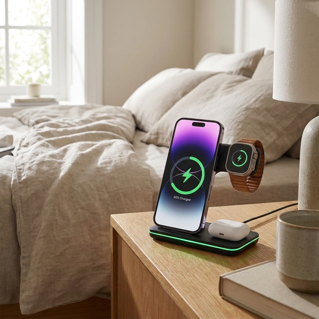 TriCharge Hub – Smart Wireless Charging Station for All Your Devices